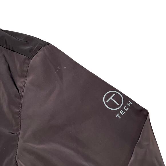 TECH by Tumi Brown Full-Zip Waterproof Hidden Hood Packable Jacket Mens Small - Picture 7 of 14